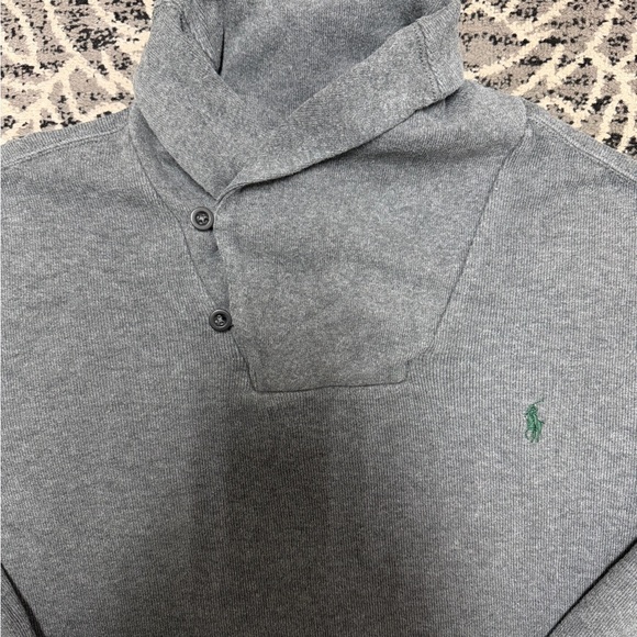 Ralph Lauren Gray Shawl-Collar Turtleneck Sweater - Picture 2 of 3